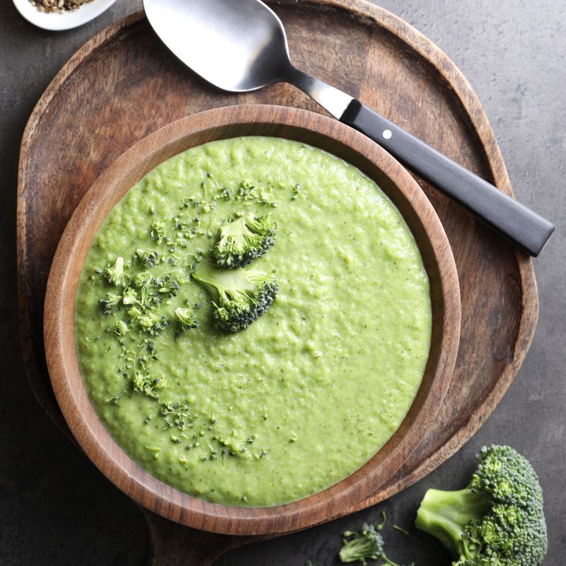 Green Detox Candida Fighting Soup made with broccoli, celery, spinach